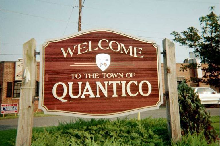 Sign reading ‘Welcome to Quantico.’ Courtesy of Vre.org